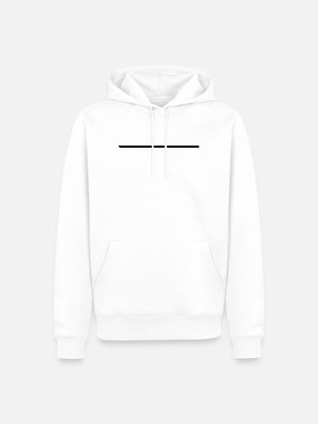 Pinselstrich Waagrecht Linie Minimalist Design - Herre Premium økologisk hoodie - hvid