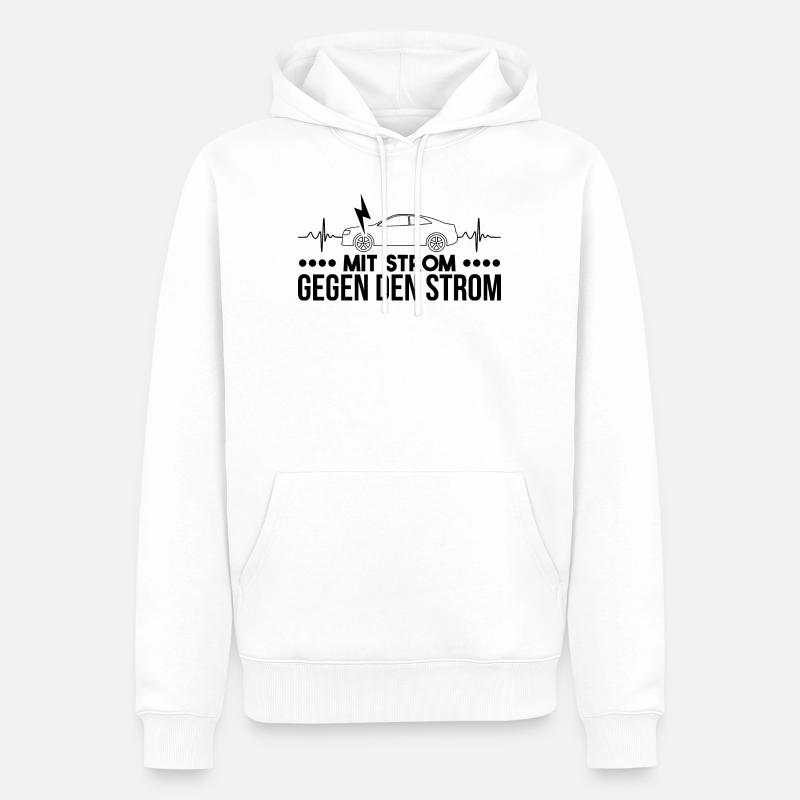 E-Auto Geschenk - Männer Premium Bio Hoodie - Weiß