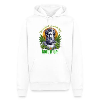 Gods of Cannabis - Männer Premium Bio Hoodie - Weiß - Vorne - Nico (187cm)