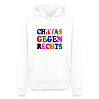 chayas gegen rechts - Männer Premium Bio Hoodie - Weiß - Vorne - Nico (187cm)