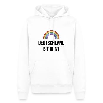 Deutschland ist bunt in Regenbogen Farben - Männer Premium Bio Hoodie - Weiß - Vorne - Nico (187cm)