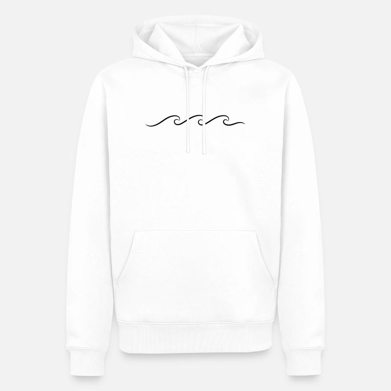 Wellen Line Art - Sweat à capuche Premium bio Homme - blanc