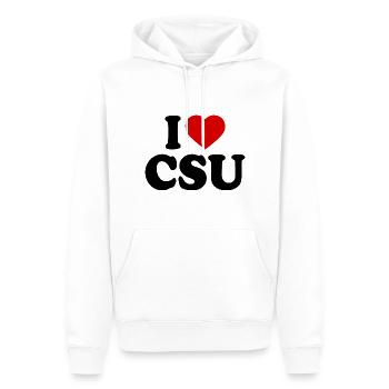I love csu - Männer Premium Bio Hoodie - Weiß - Vorne - Nico (187cm)