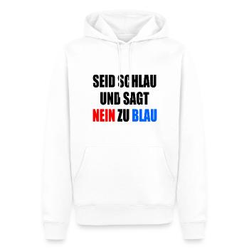 seid schlau und sagt nein zu blau - fck afd - Männer Premium Bio Hoodie - Weiß - Vorne - Nico (187cm)