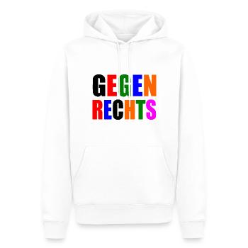 Gegen rechts - Männer Premium Bio Hoodie - Weiß - Vorne - Nico (187cm)
