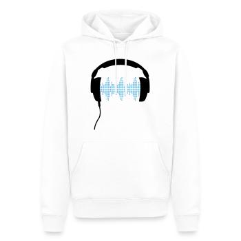 Casque DJ rhythm fréquence égaliseur sonore - Sweat à capuche Premium bio Homme - blanc - Devant - Nico (187cm)
