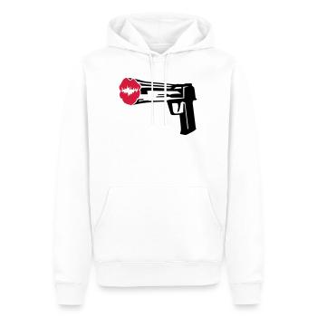 Kiss Pistol - Männer Premium Bio Hoodie - Weiß - Vorne - Nico (187cm)