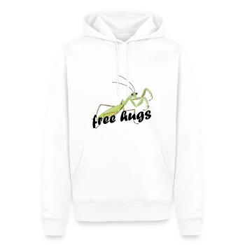 câlins gratuits - Mante religieuse - Sweat à capuche Premium bio Homme - blanc - Devant - Nico (187cm)