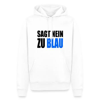 Dites non au bleu - Sweat à capuche Premium bio Homme - blanc - Devant - Nico (187cm)