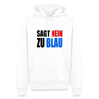 sagt nein zu blau - afd - Männer Premium Bio Hoodie - Weiß - Vorne - Nico (187cm)