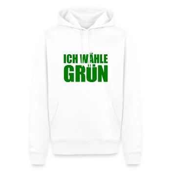 je choisis le vert - Sweat à capuche Premium bio Homme - blanc - Devant - Nico (187cm)