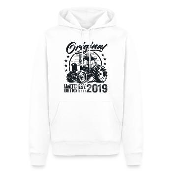 Original 2019 Anniversary 2019 Farmer Tractor - Men’s Premium Organic Hoodie - white - Front - Nico (187cm)