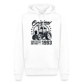 Original 1993 Anniversaire 1993 Fermier Tracteur - Sweat à capuche Premium bio Homme - blanc - Devant - Nico (187cm)