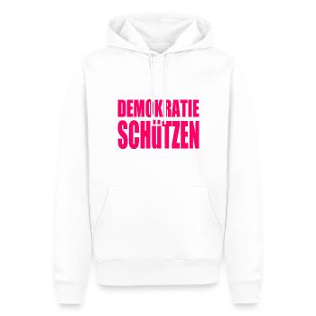 demokratie schützen - Männer Premium Bio Hoodie - Weiß - Vorne - Nico (187cm)