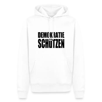 demokratie schützen - Männer Premium Bio Hoodie - Weiß - Vorne - Nico (187cm)