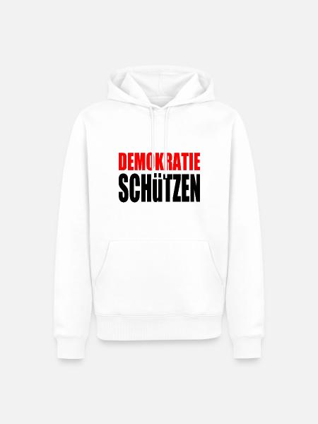 demokratie schützen - Männer Premium Bio Hoodie - Weiß