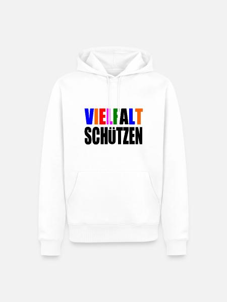 vielfalt schützen - Männer Premium Bio Hoodie - Weiß