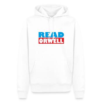 Read Orwell - Männer Premium Bio Hoodie - Weiß - Vorne - Nico (187cm)