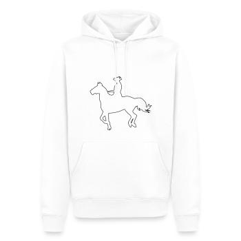 Cheval avec cavalier traditionnel Oneline Minimal - Sweat à capuche Premium bio Homme - blanc - Devant - Nico (187cm)