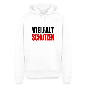 vielfalt schützen - Männer Premium Bio Hoodie - Weiß - Vorne - Nico (187cm)