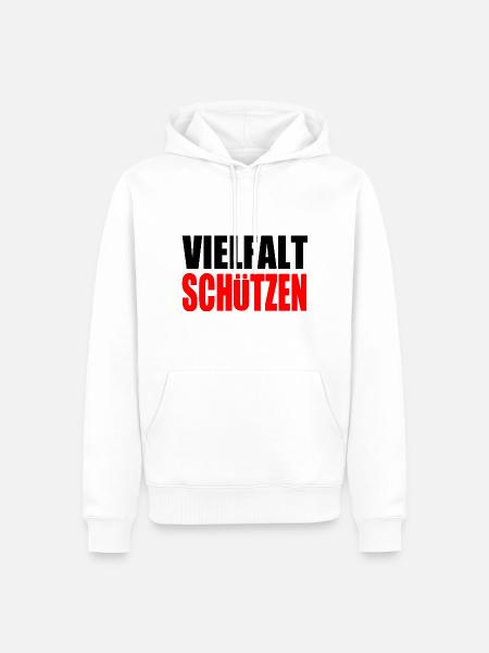 vielfalt schützen - Männer Premium Bio Hoodie - Weiß