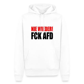 Nie wieder fuck afd - Männer Premium Bio Hoodie - Weiß - Vorne - Nico (187cm)