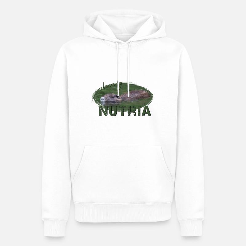 Nutria Biber Biberratte Wasserratte - Männer Premium Bio Hoodie - Weiß