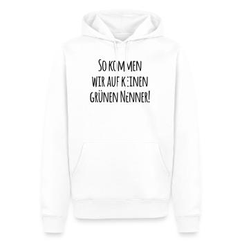 So kommen wir auf keinen grünen Nenner! - Männer Premium Bio Hoodie - Weiß - Vorne - Nico (187cm)