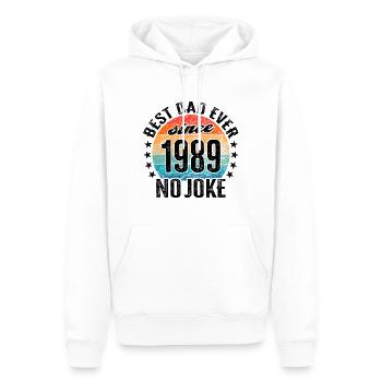 Bester Papa der Welt seit 1989 No Joke - Männer Premium Bio Hoodie - Weiß - Vorne - Nico (187cm)