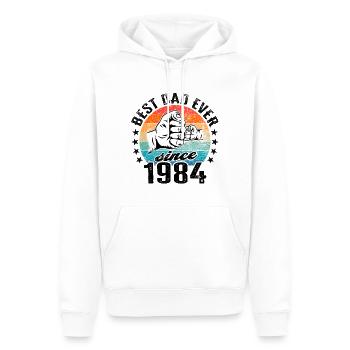 Meilleur papa du monde depuis 1984 Fête des Pères - Sweat à capuche Premium bio Homme - blanc - Devant - Nico (187cm)