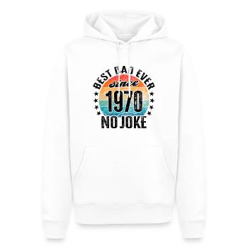 Meilleur papa du monde depuis 1970 anniversaire de la fête des pères - Sweat à capuche Premium bio Homme - blanc - Devant - Nico (187cm)