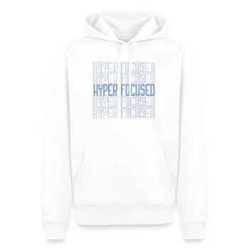 Hyperfocused in blau - Männer Premium Bio Hoodie - Weiß - Vorne - Nico (187cm)