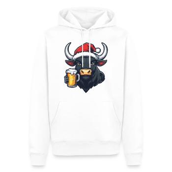 Stier Weihnachten Bier - Männer Premium Bio Hoodie - Weiß - Vorne - Nico (187cm)