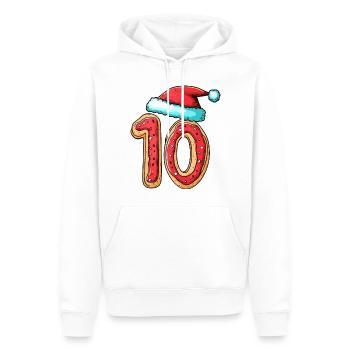 Biscuit de Noël à 10 chiffres - Sweat à capuche Premium bio Homme - blanc - Devant - Nico (187cm)