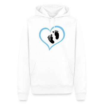 Empreinte de bébé garçon avec cœur - Sweat à capuche Premium bio Homme - blanc - Devant - Nico (187cm)