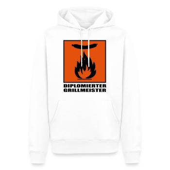 GRILLMEISTER - Männer Premium Bio Hoodie - Weiß - Vorne - Nico (187cm)