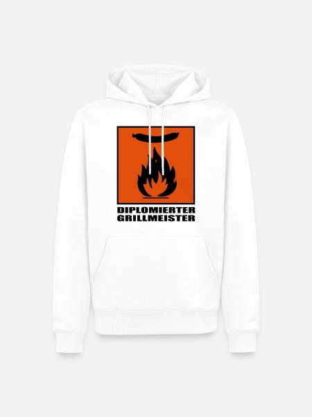 GRILLMEISTER - Männer Premium Bio Hoodie - Weiß