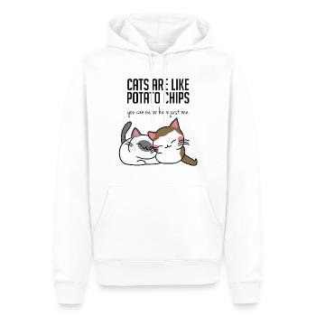 Cats: Cats are like potato chips ... - Men’s Premium Organic Hoodie - white - Front - Nico (187cm)