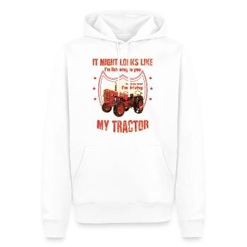Mais dans ma tête je conduis mon sang-froid tracteur TRACTEUR - Sweat à capuche Premium bio Homme - blanc - Devant - Nico (187cm)