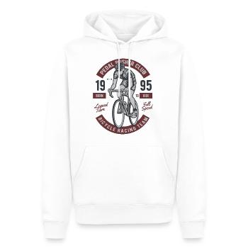 BICYCLE PUSHER CLUB - Vintage Rennrad Shirt Motiv - Männer Premium Bio Hoodie - Weiß - Vorne - Nico (187cm)