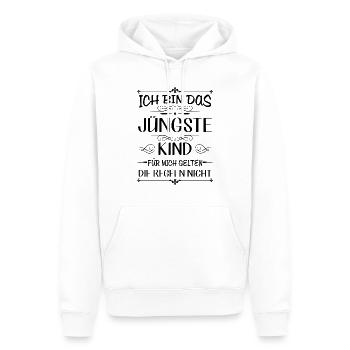 Ich bin das jüngste Kind keine Regeln - Männer Premium Bio Hoodie - Weiß - Vorne - Nico (187cm)