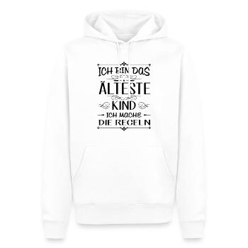 Ich bin das älteste Kind ich mache die Regeln - Männer Premium Bio Hoodie - Weiß - Vorne - Nico (187cm)
