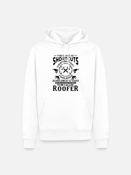 No Shortcuts to be called craft Roofer - Ekologisk premiumluvtröja herr - vit