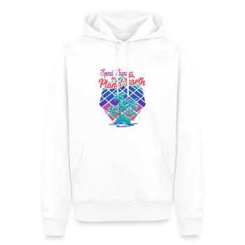 Spend Summer on planet earth! summer - Men’s Premium Organic Hoodie - white - Front - Nico (187cm)
