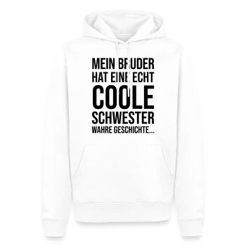 Mon frère a une sœur cool. - Sweat à capuche Premium bio Homme - blanc - Devant - Nico (187cm)