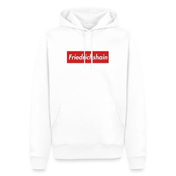 Friedrichshain | Fan motif | white - Men’s Premium Organic Hoodie - white - Front - Nico (187cm)