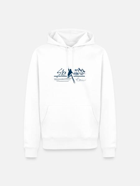 Skifahrer, Skifahren - Männer Premium Bio Hoodie - Weiß