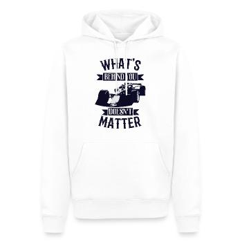 whats behind you doesnt matter - Männer Premium Bio Hoodie - Weiß - Vorne - Nico (187cm)