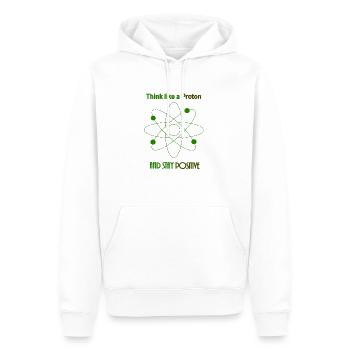 Science Stay Positive like a Proton Gift Shirt - Männer Premium Bio Hoodie - Weiß - Vorne - Nico (187cm)