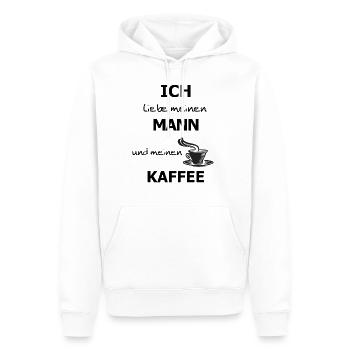 J'AIME MON HOMME Drôle pour les amateurs de café - Sweat à capuche Premium bio Homme - blanc - Devant - Nico (187cm)